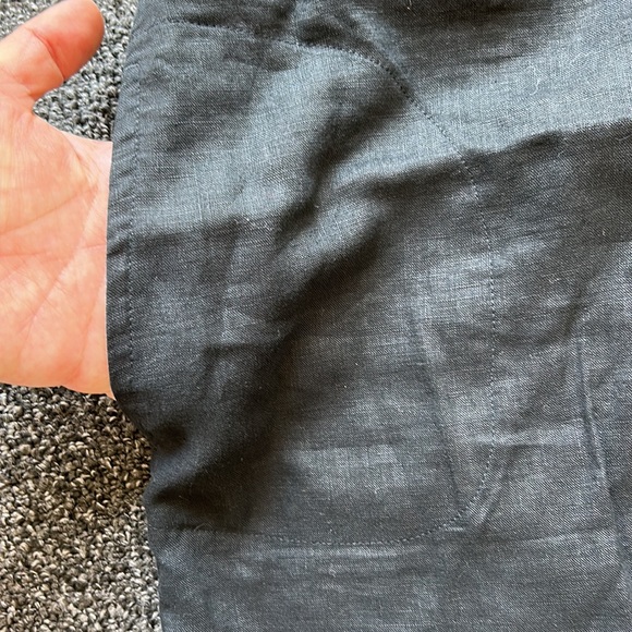 J Jill Dress Womens Medium Black 100 Linen Pocket Pullover Wide Strap Lagenlook - Picture 5 of 15